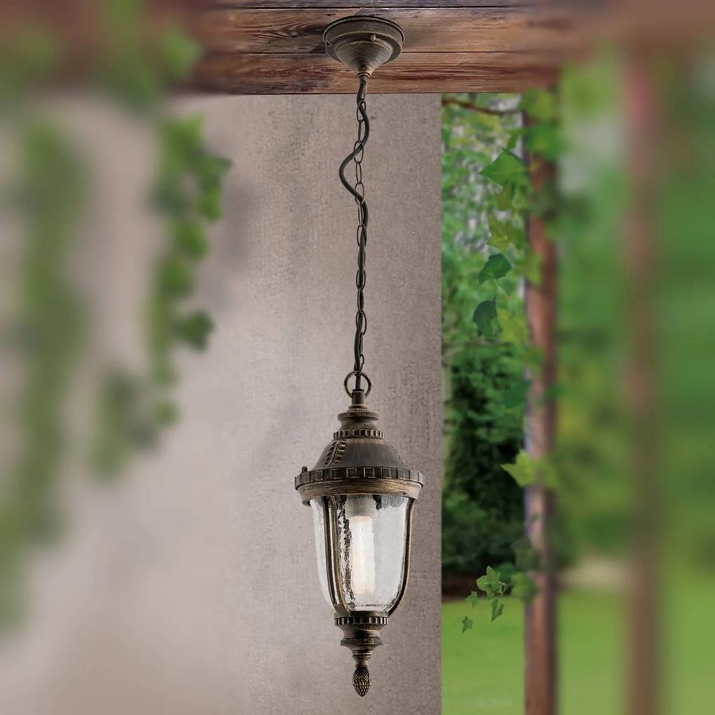 Tradičná závesná lampa Paula štruktúrované sklo