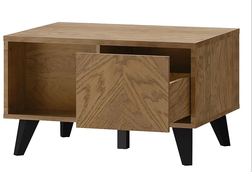 Konferenční stolek Cozy 41 z masivu 80 cm dub Rustikal/černý