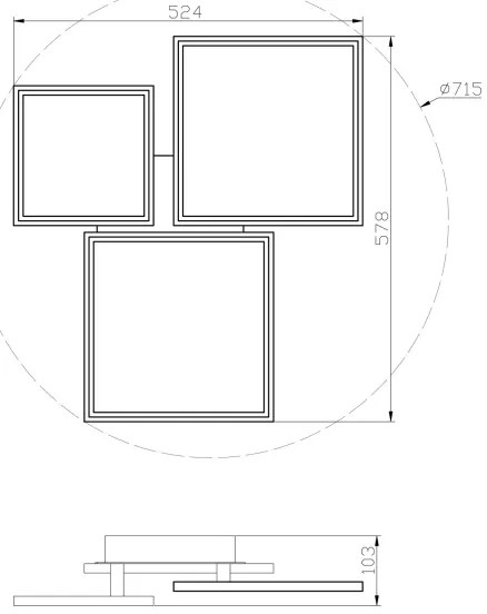 Top Light - LED Stmievateľný prisadený luster LED/50W/230V 3000-6500K biela + DO