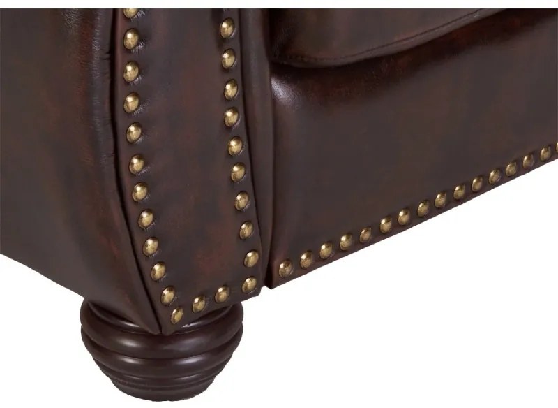 furniture-nabytek.cz - Masívne kreslo Chesterfield Hereford z pravej kože, hnedé – 112×96×94 cm