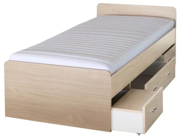 Jednolôžková posteľ s úložným priestorom Duet 80262 90 - javor