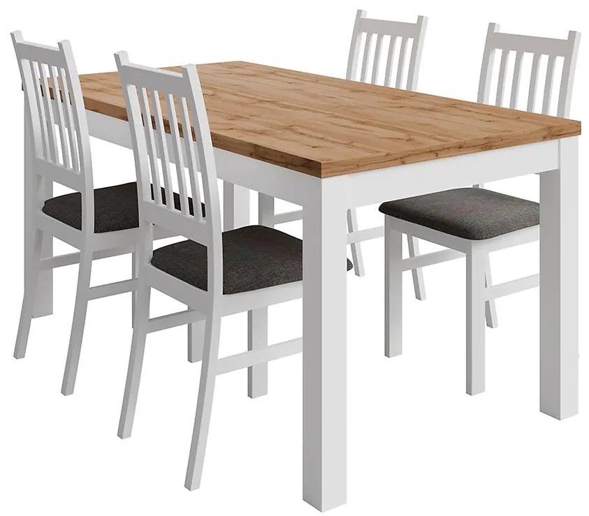 Jedálenská zostava Agbet wotan/biela