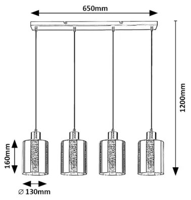 Rabalux 72247 - Luster na lanku PEREZ 4xE27/40W/230V
