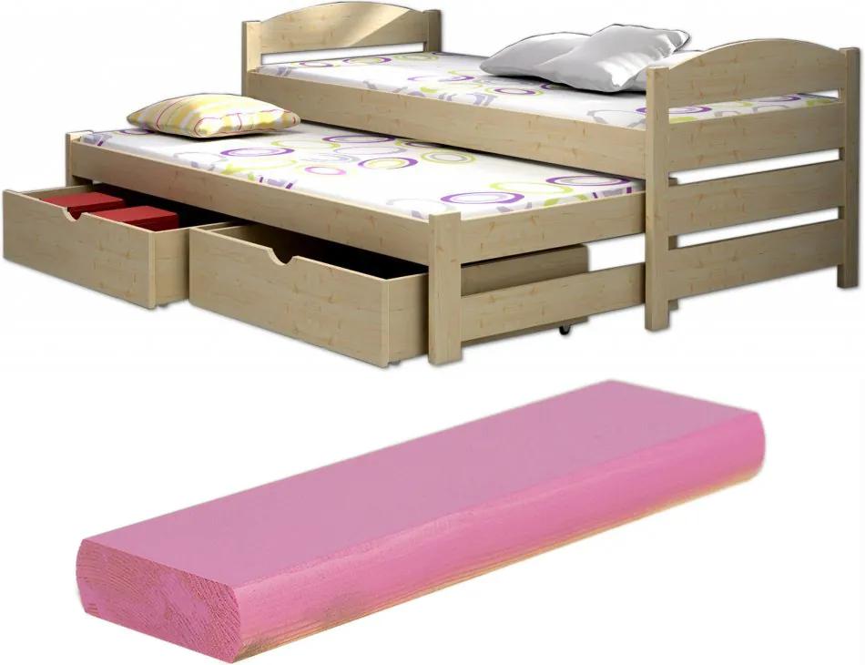 FA Veronika 9 180x80 posteľ s prístelkou Farba: Ružová (+44 Eur), Variant bariéra: Bez bariéry, Variant rošt: S roštami