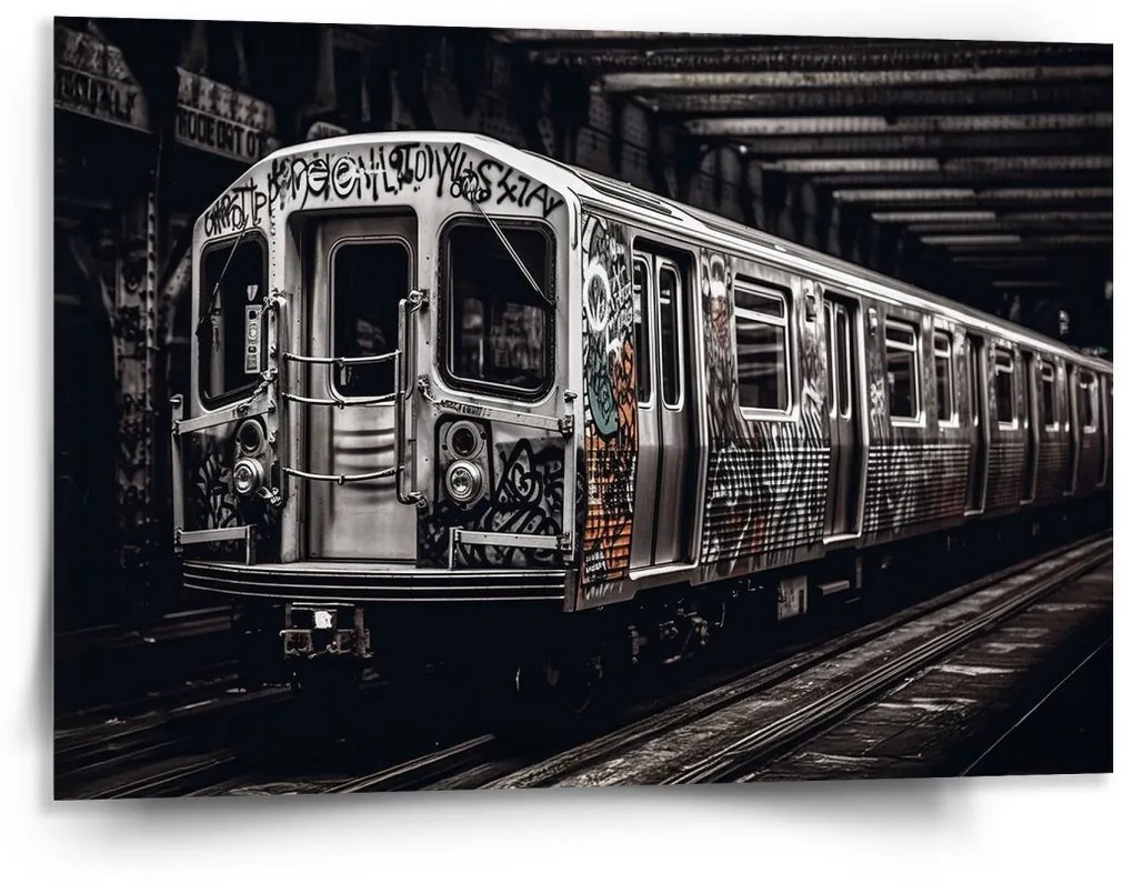 Sablio Obraz Městské metro s graffiti - 150x110 cm