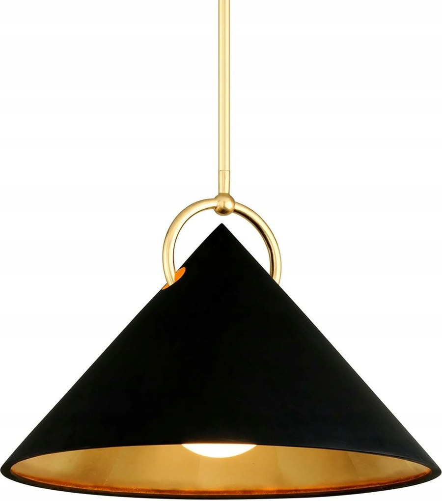 Hudson Valley závesné svietidlo Charm kov/sklo čierna/zlatá/opál E27 1x100W 2