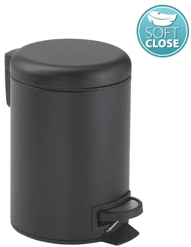 Gedy Gedy, POTTY Odpadkový koš 5l, Soft Close, čierna matná, 330914