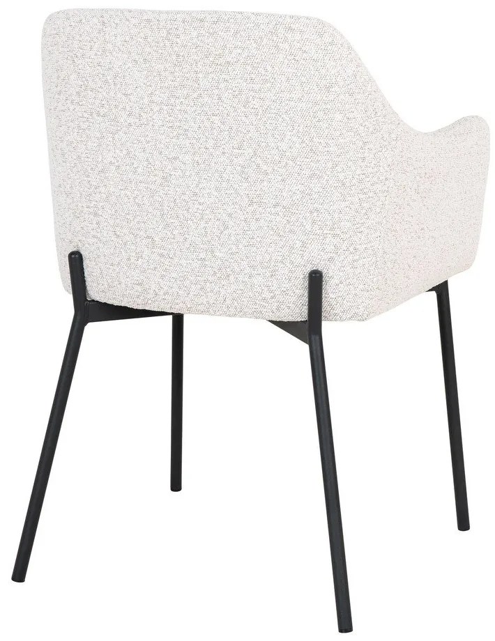 Biele čalúnené jedálenské kreslo s podrúčkami Melilla – House Nordic