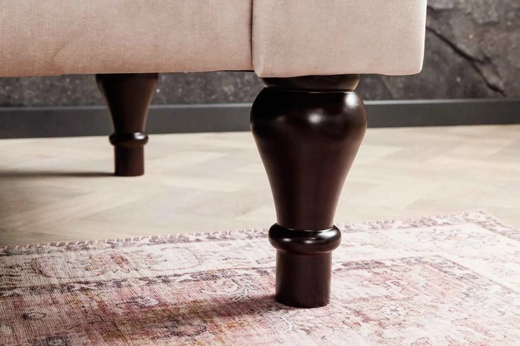 Dizajnová sedačka Rubby Chesterfield 225 cm šampanský zamat