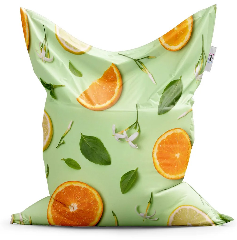Sablio Sedací vak Citrus a kvet - 150x100 cm