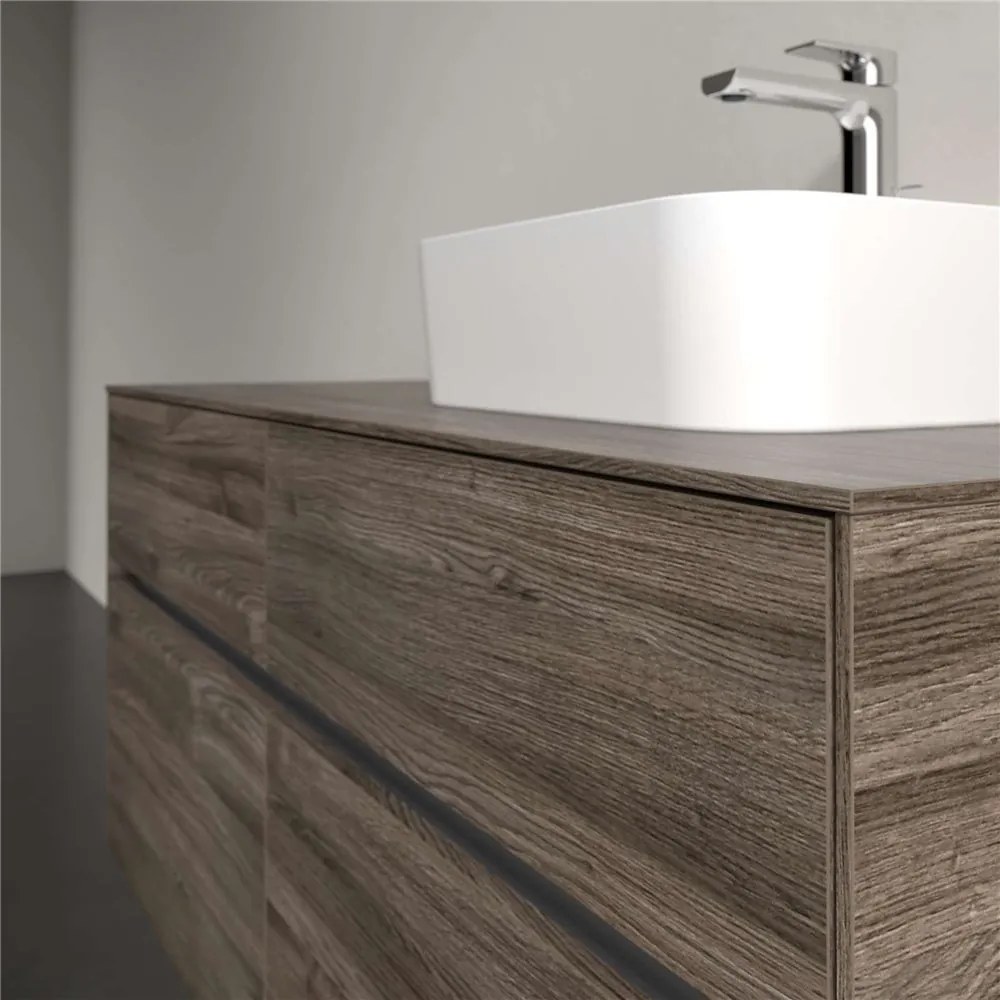 VILLEROY &amp; BOCH Collaro závesná skrinka pod umývadlo na dosku (umývadlo vpravo), 4 zásuvky, 1200 x 500 x 548 mm, Stone Oak, C09900RK