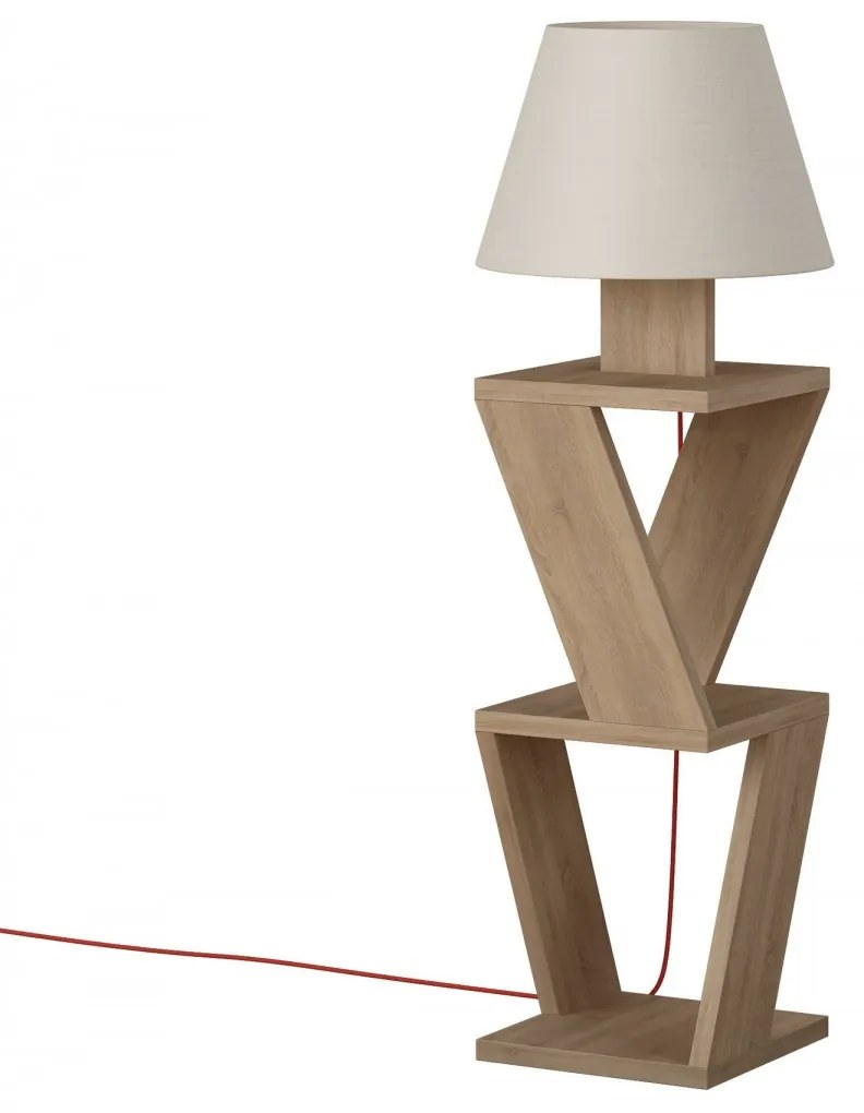 Stojacia lampa Kozena 85 cm dub/biela