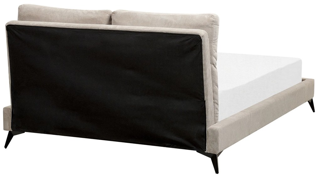 Menčestrová posteľ 140 x 200 cm sivobéžová MELLE Beliani