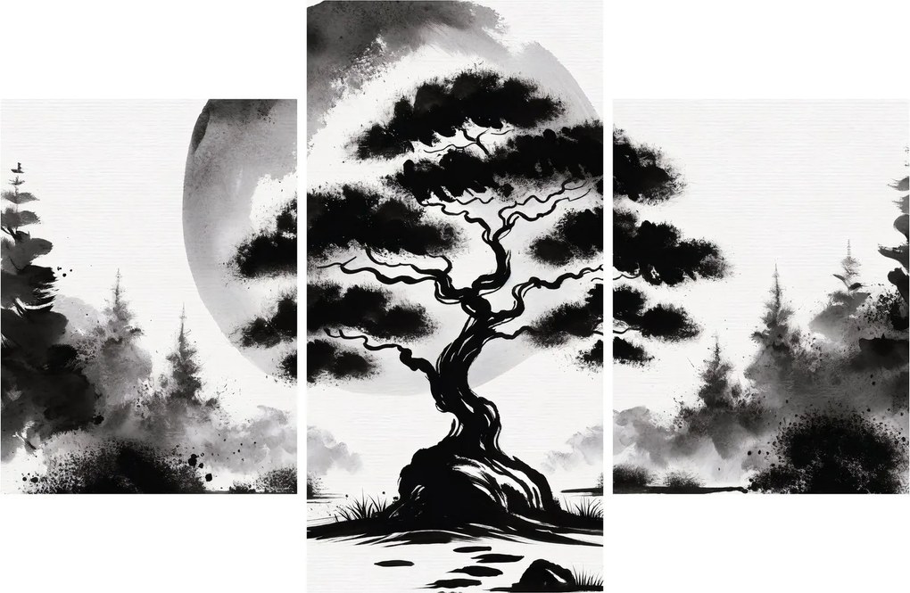 Obraz – Čiernobiela bonsai (90x60 cm)