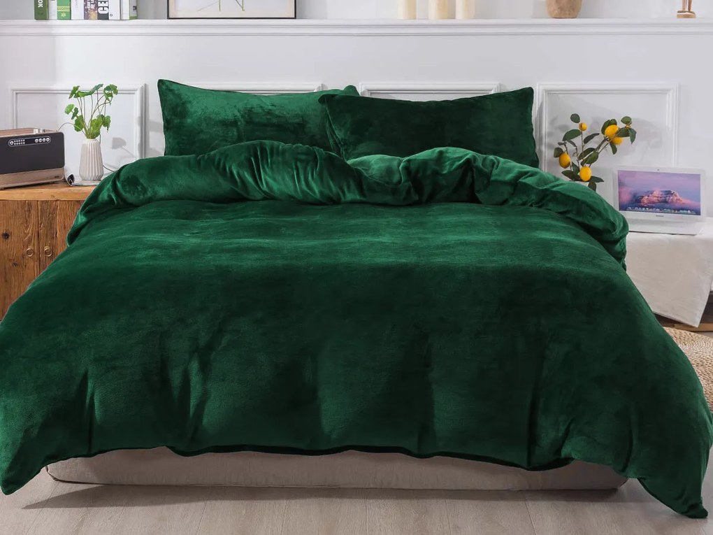 XPOSE® Francúzske mikroplyšové obliečky JORGA Exclusive - tmavo zelené