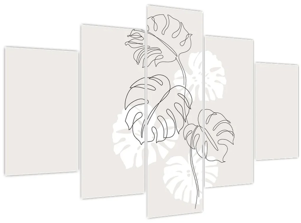 Obraz - Line art monstera N⁰3 (150x105 cm)
