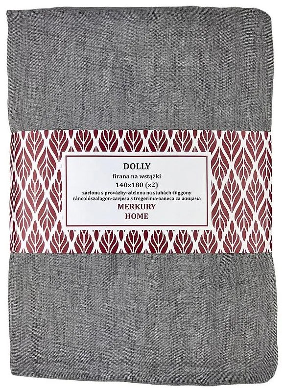 Záclona na stuhách Dolly polyester tmavo šedá 140x180 (x2) Merkury Home II/2