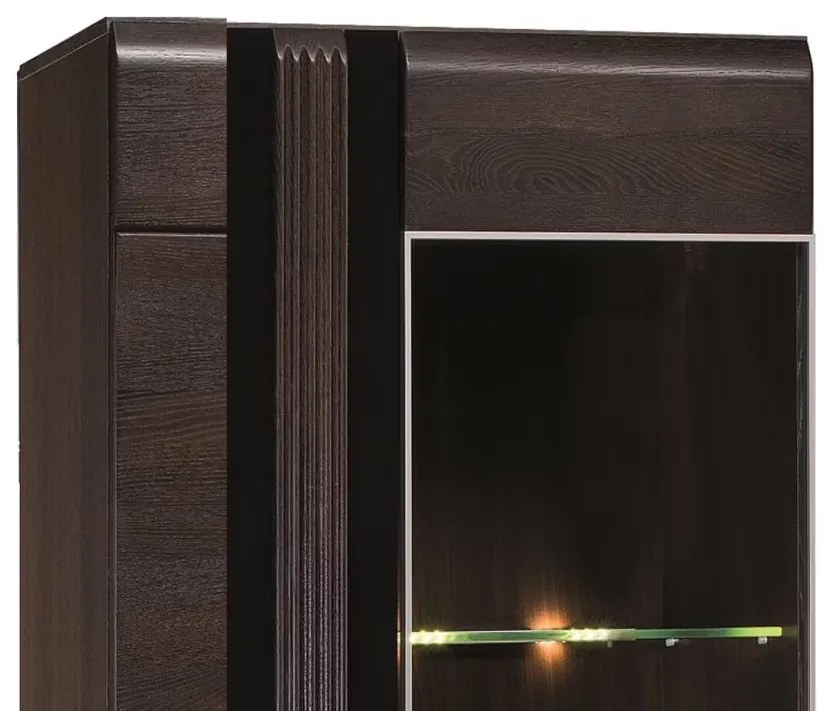 Vitrína Porti 11 66 cm pravá z masivu dub čokoládový