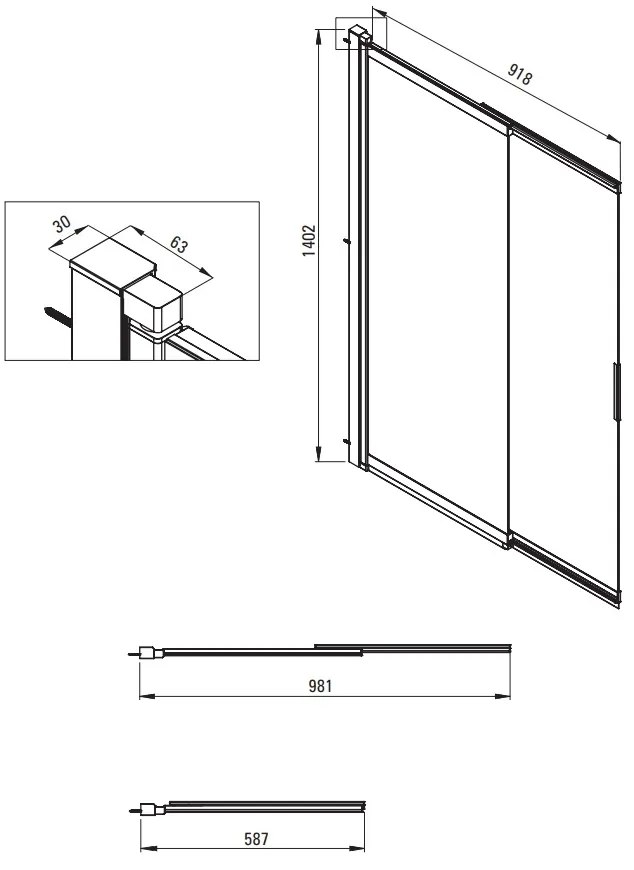 Deante Jasmin, vaňová zástena 100x140 cm s posuvným, otáčavým krídlom, 5mm číre sklo, chrómový profil, DEA-KTJ_073R