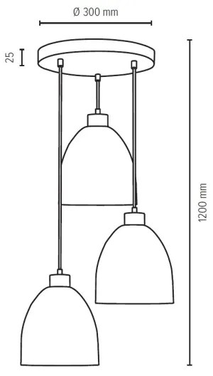 Spot-Light 1450376 - Luster na lanku AURA 3xE27/60W/230V