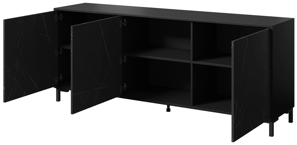 Cama Čierna Komoda Marmo 200