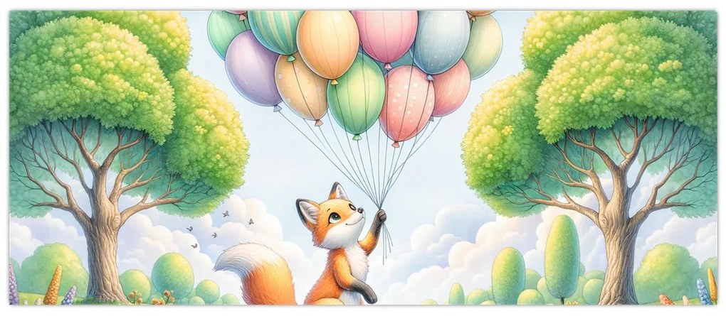 Obraz – Šťastná líška (120x50 cm)