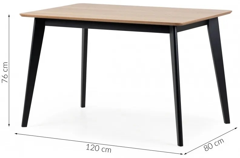 Jedálenský stôl Roxby 120 x 80 x 76 cm dub