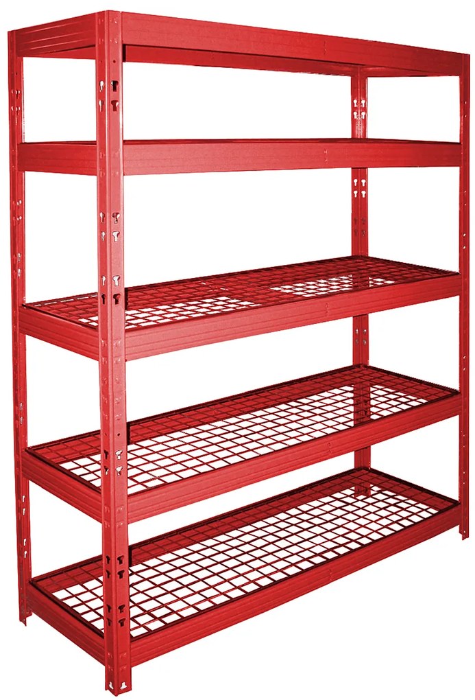 Policový regál 1800x1400x500mm, nosnost 1750kg, šedý Farba: červená