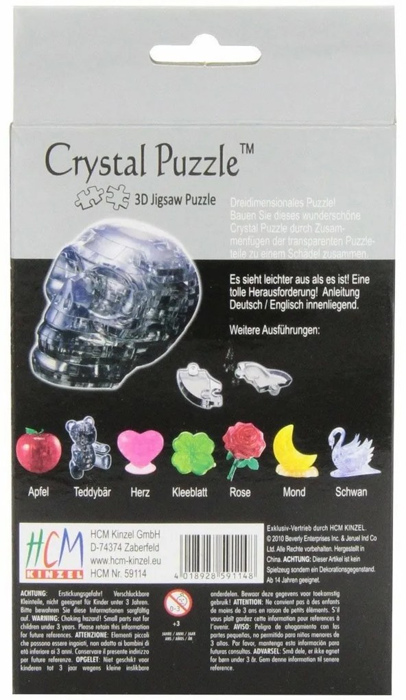 HCM Kinzel 3D Crystal puzzle Lebka 49 ks