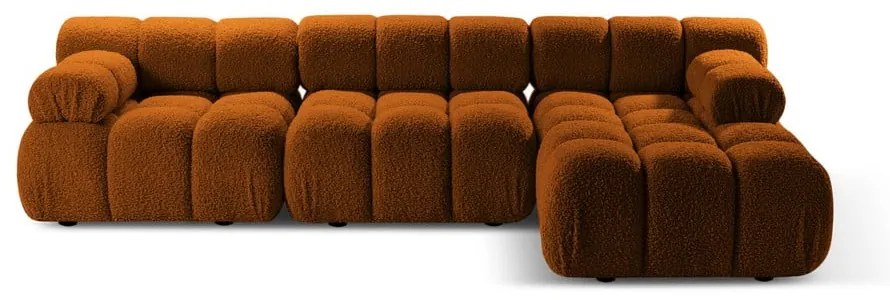 Oranžová modulárna rohová pohovka z textílie bouclé (pravý roh) Bellis – Micadoni Home