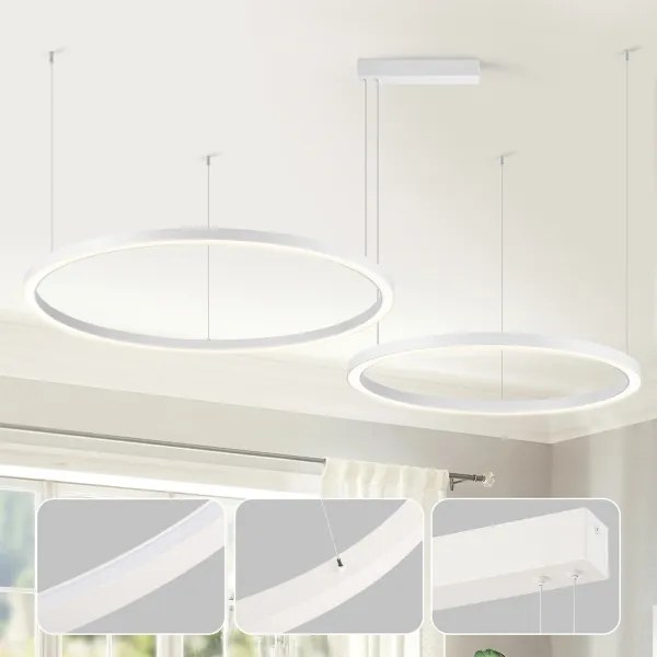Brilagi - LED Stmievateľný luster na lanku PORTOFINO LED/98W/230V biely + diaľkové ovládanie