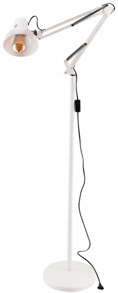 BERGE LED stojacia lampa 1xE27 185cm biela