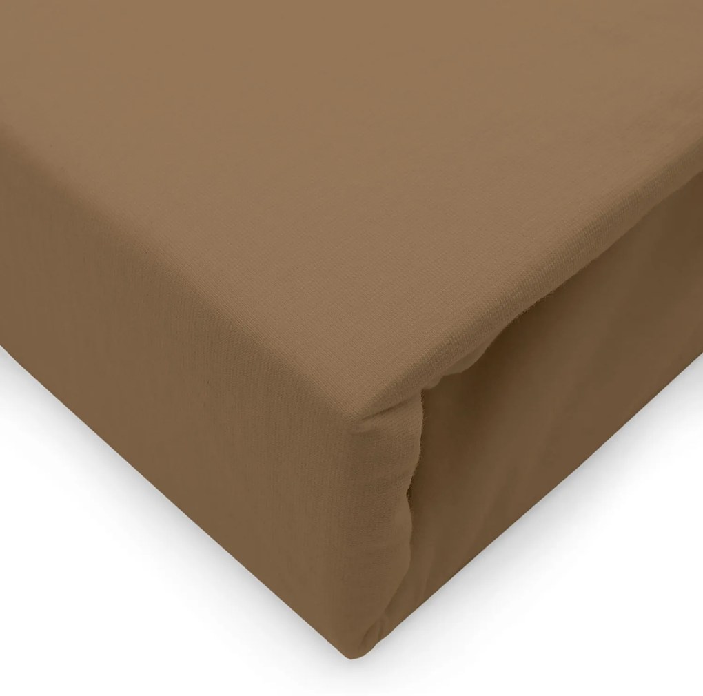 JERSEY PRESTIERADLO 140X200 CM, VÝŠKA 30 CM HNEDÉ