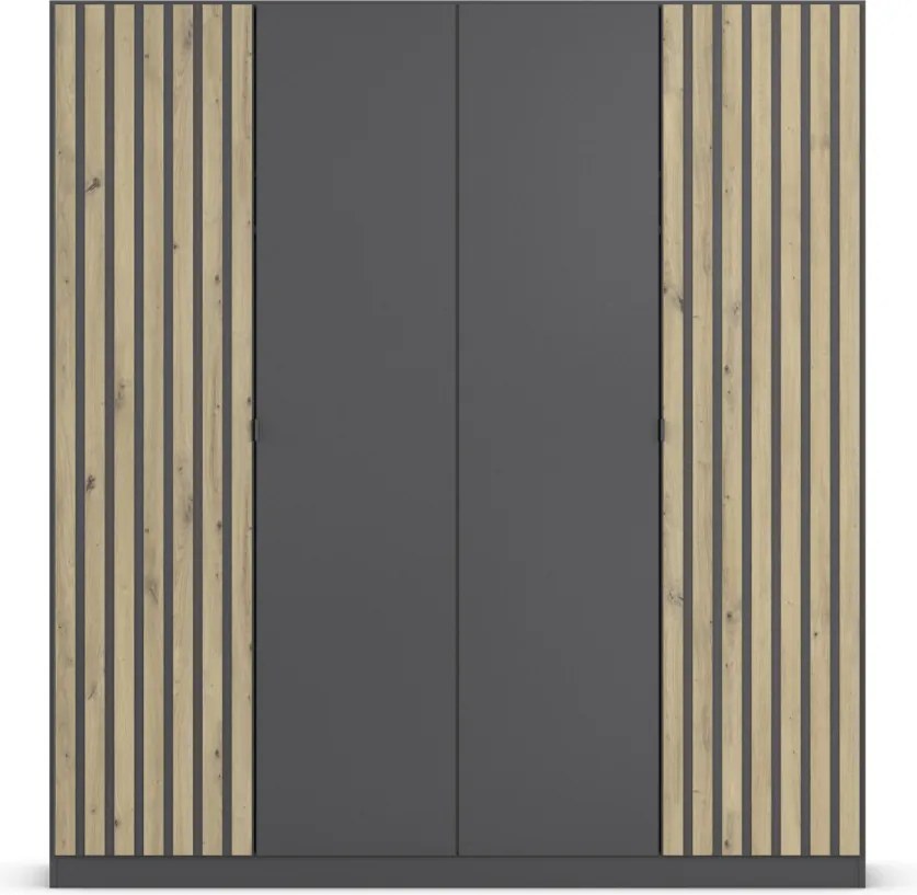 Šatníková skriňa Genua, 181 cm, tmavo šedá/artisan