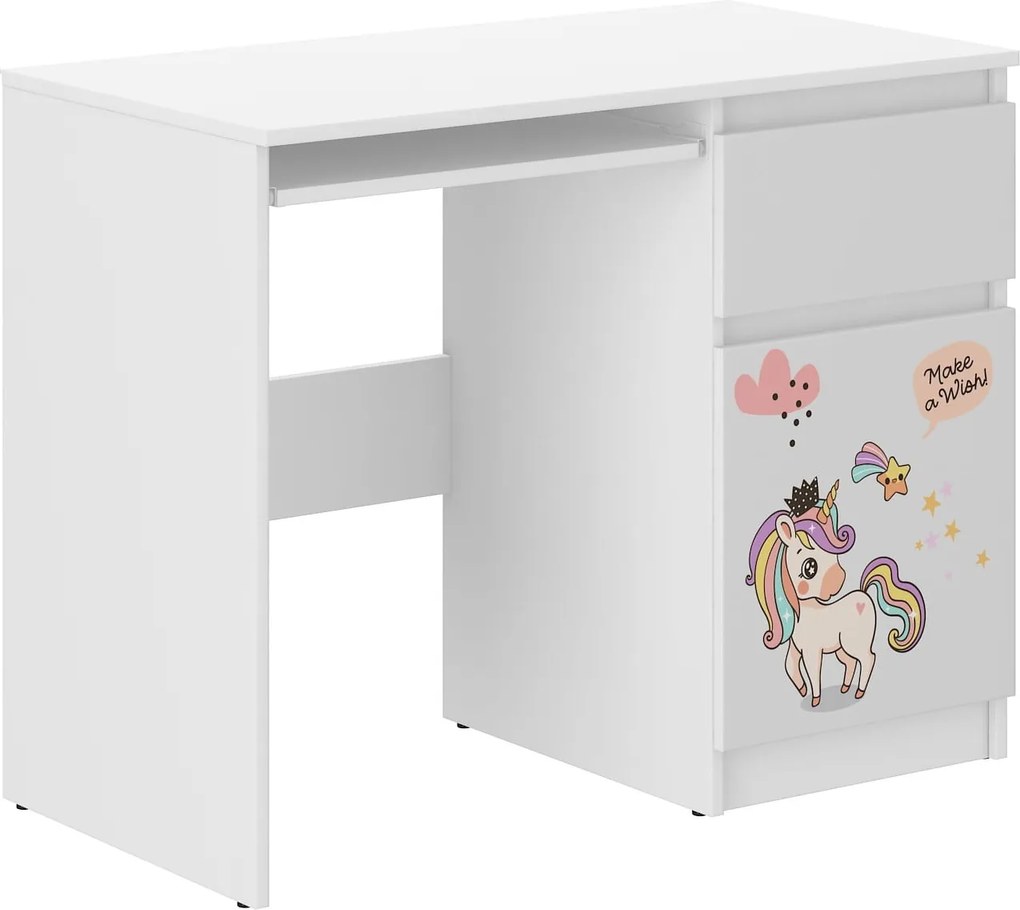 Wooden Toys Detský písací stôl N-33 JEDNOROŽEC RAINBOW