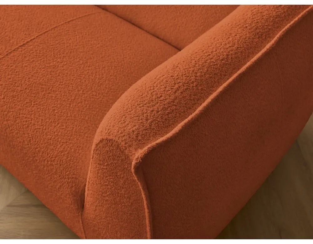 Oranžová pohovka z textílie buklé 242 cm Giorgia – Bobochic Paris