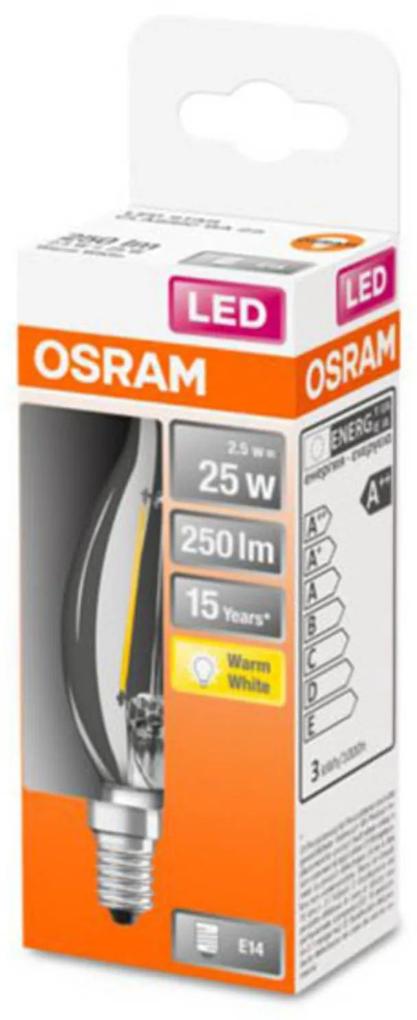 OSRAM Classic B LED žiarovka E14 2,5W 2700K plameň