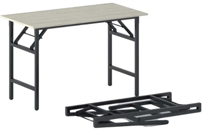 Konferenčný stôl FAST READY, 120x60 cm, čierna podnož, dub prírodný