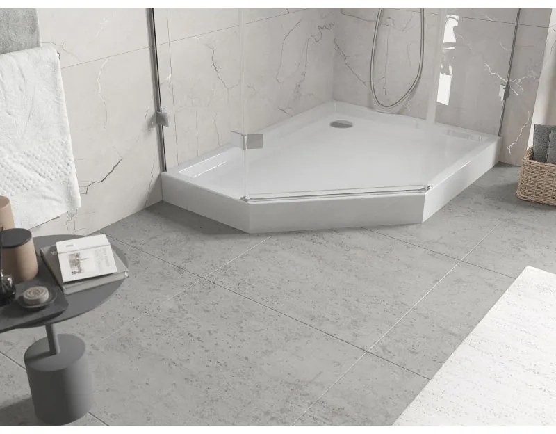 Mexen Flow+, päťuholníková sprchová vanička, pravá, 100 x 90 cm, biela lesklá, 46P109010RH