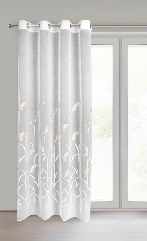 ZÁCLONA NA KRÚŽKOCH ABBIE 140X250 CM VZOROVANÉ