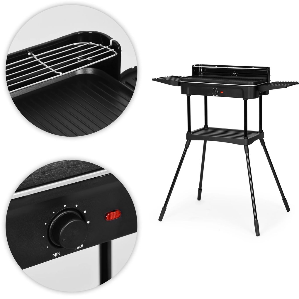 elektrický gril 3 v 1 - stojaci a stolný, grilovacia doska, odkvapkávacia miska, termostat