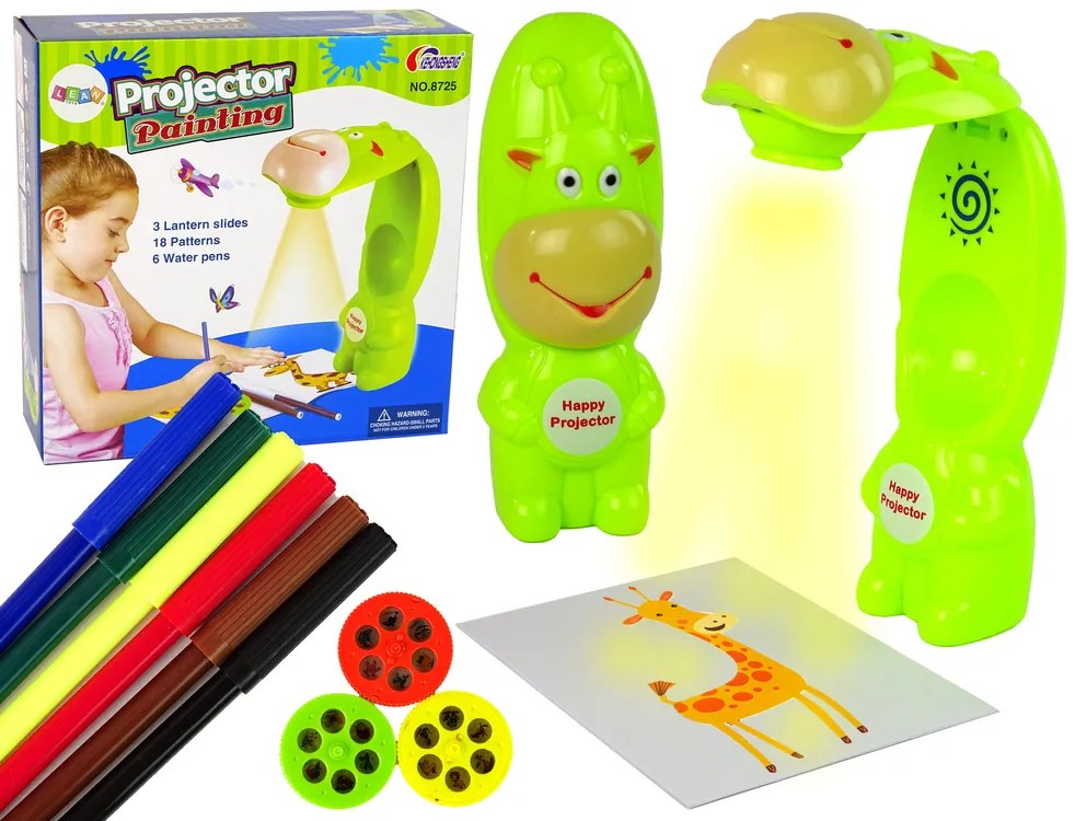 Lean Toys Detský projektor na kreslenie - zelený