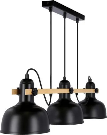 Luster na lanku RENO 3xE27/40W/230V čierna/hnedá