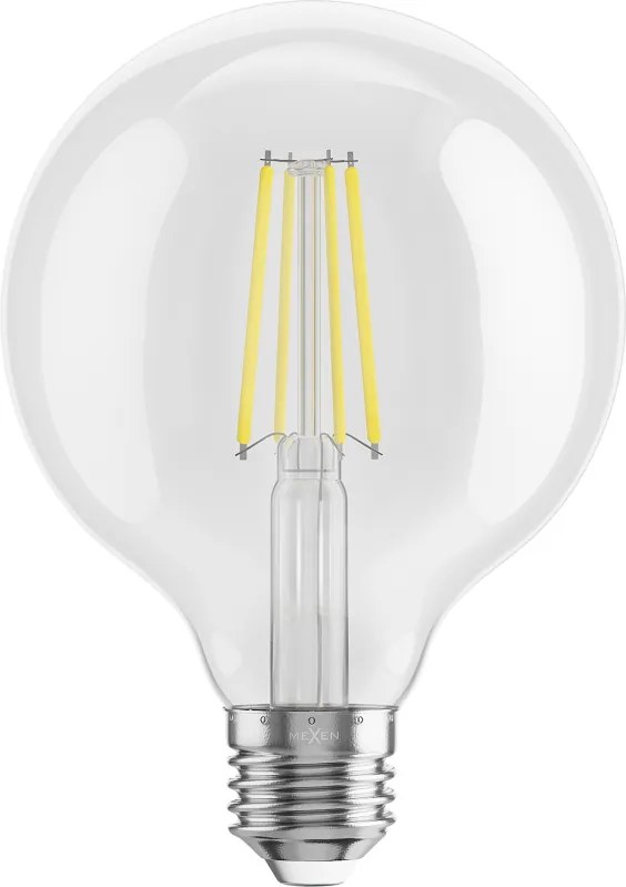 Mexen Vintis, LED žiarovka E27, G95, 8W, Neutrálna - 4000K, 1055 lm, číra - L157-E27-0840-00
