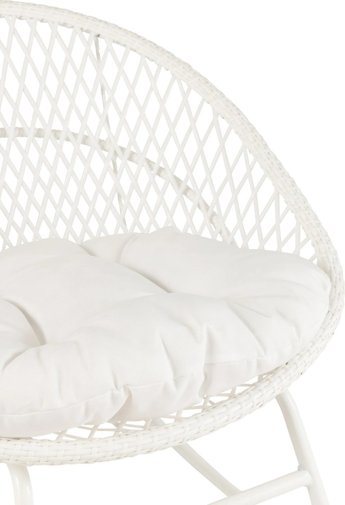 Biele ratanové záhradné hojdacie kreslo Zayo White - 118*82*78 cm