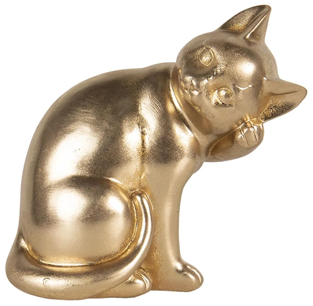 Zlatá dekoratívne soška mačka - 21 * 13 * 20 cm