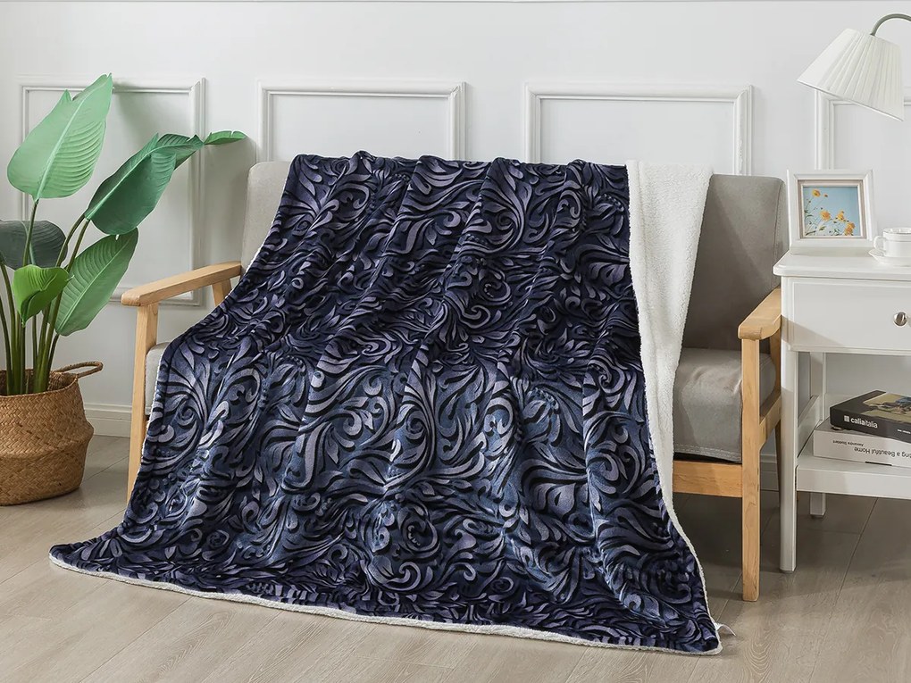 XPOSE® Mikroplyšová deka DESIGN s baránkom - sivá 140x200 cm