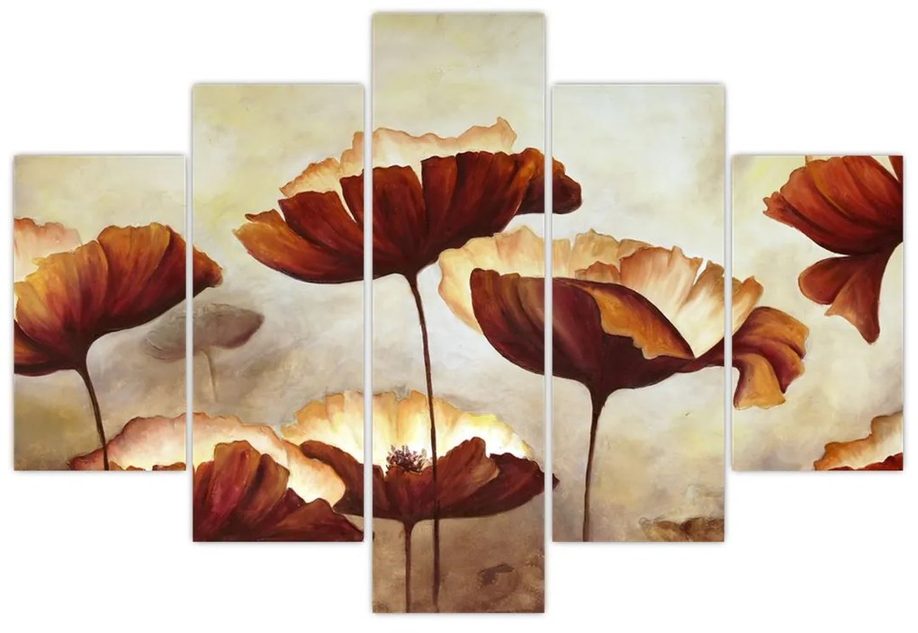 Obraz červených kvetov (150x105 cm)