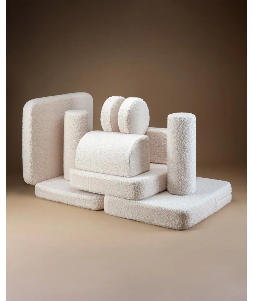 Krémová detská pohovka z textílie buklé 132 cm Settee – Wigiwama