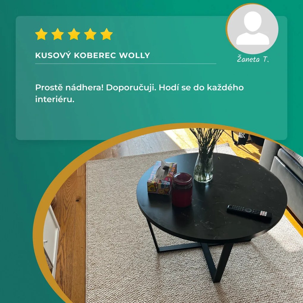 Kusový koberec Wolly 102842, 80x150, béžová, obývacia izba, BT Carpet